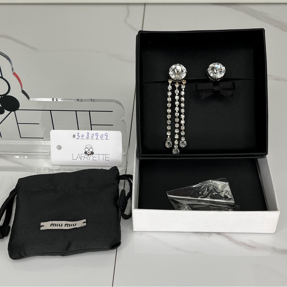 MIU MIU Miu Miu Crystal Bow Earring